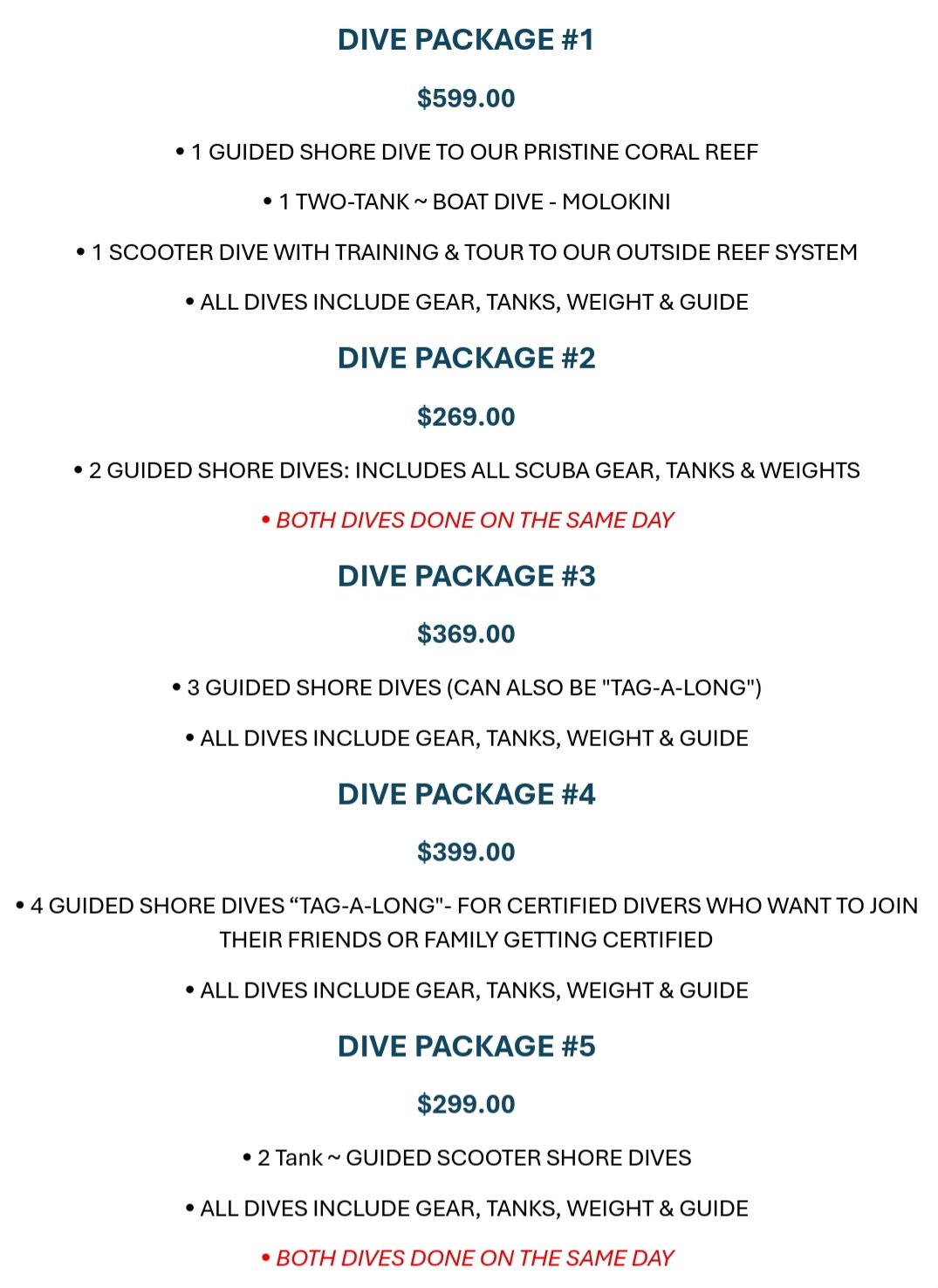 Maui Dive Packages